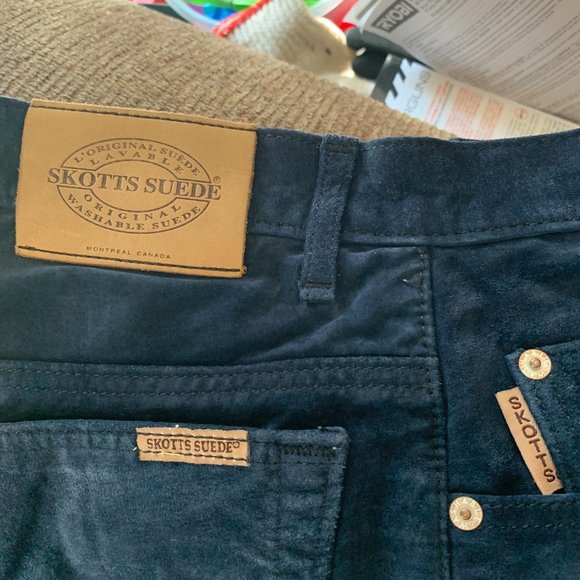 Navy Suede Pants - Picture 2 of 4